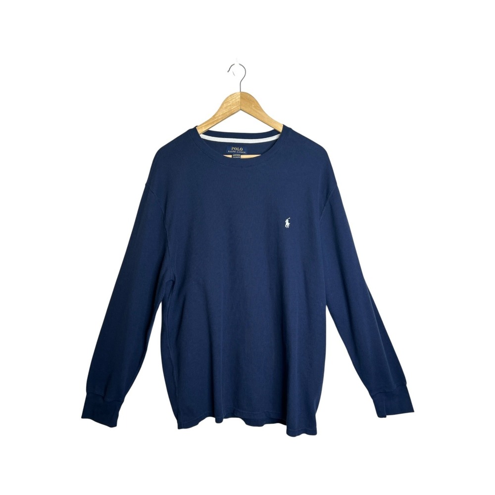 Polo Ralph Lauren Mens 2XL Navy Thermal Waffle Knit Lounge Sleep Shirt
